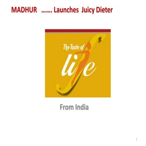 Madhur Industris Limited - Company Presentation & Products
