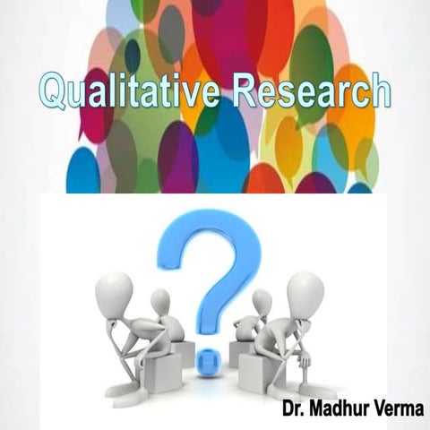  qualitative research DR. MADHUR VERMA PGIMS ROHTAK