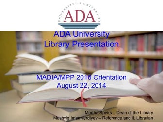 ADA University Library orientation 2014