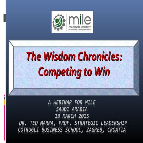Madinah institute   Webinar 'The Wisdom Chronicles - Competing to Win' A book...