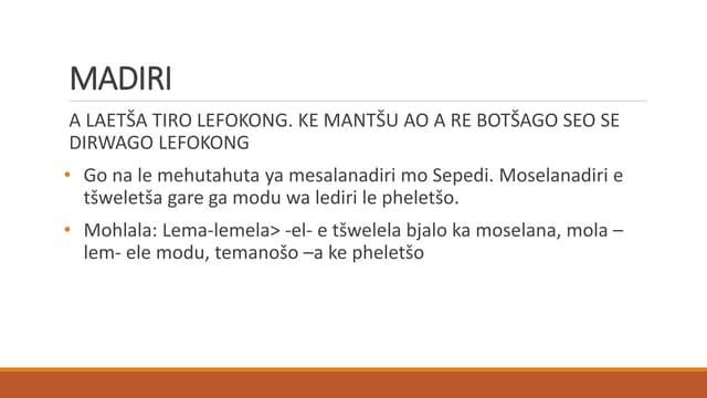 Maina le Magoro a maina | PPTX