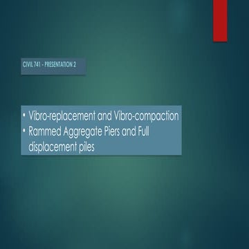 Vibro- replacement and vibro-compaction techniques