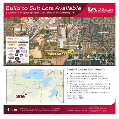 Build to Suit Lots Available - Seminole Highway and Lacy Road, Madison, WI