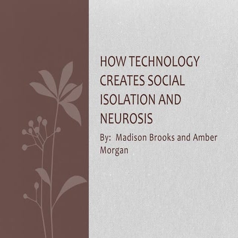 Technology and Social Isolation | PPTX