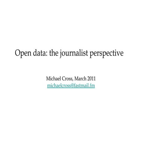 Open data: the journalist perspective