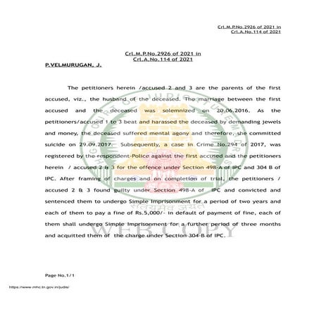 Madras hc dowry order