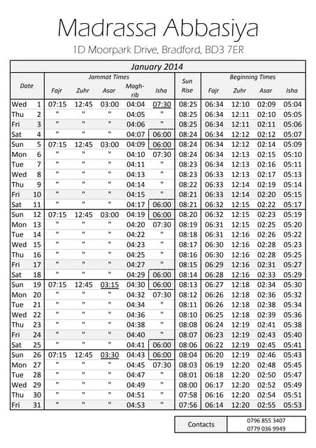 namaz timetable bradford namaz timetable bradford