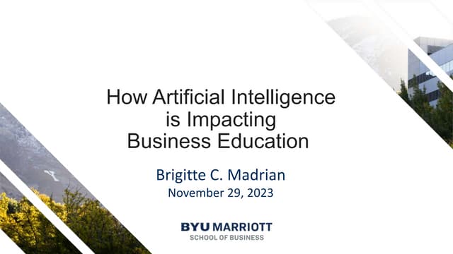Brigitte Madrian - AI and Business Education