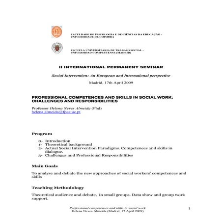 Madrid   competences and skills in social work