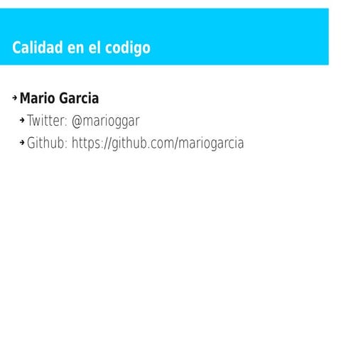 Calidad del codigo (MadridGUG)