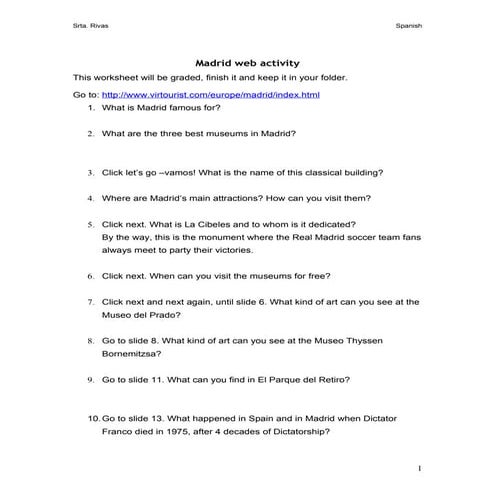 Madrid web activity