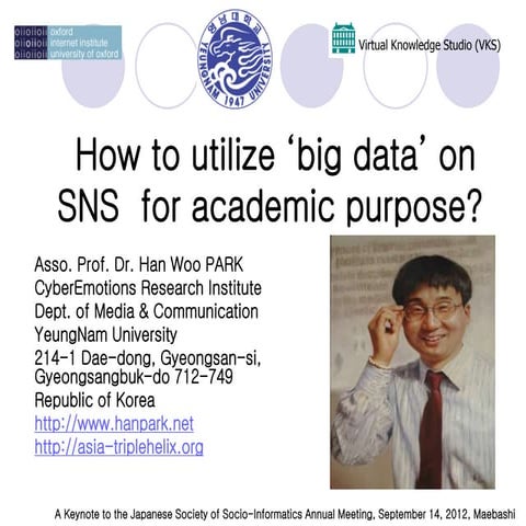 How to utilize ‘big data’ on SNS  for academic purpose?