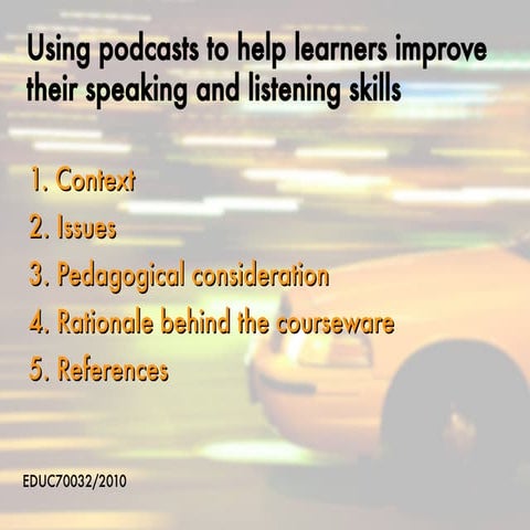 Blended Learning: Podcasts for Taxi Drivers