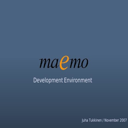 Maemo Development Environment