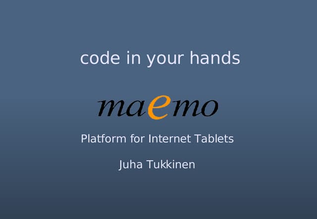 Maemo Introduction