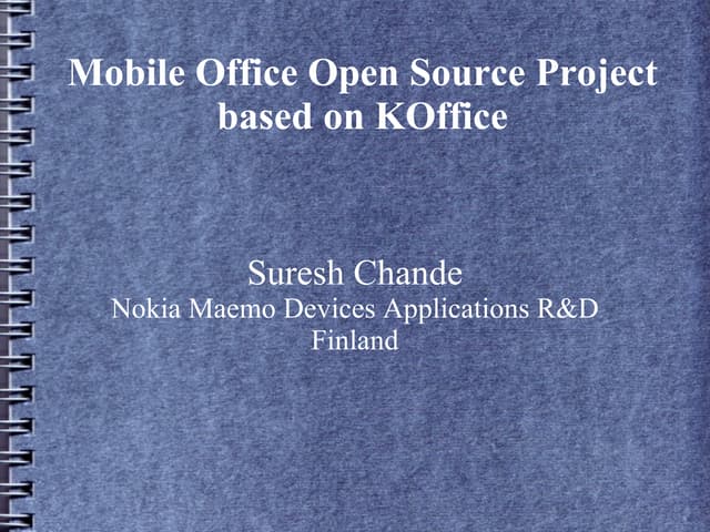 Maemo 5 KOffice @ Foss.in on 4 December2009