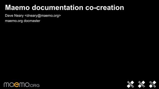 Maemo Documentation Co Creation