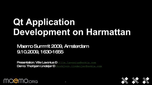 Qt Application Development on Harmattan
