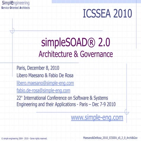 simpleSOAD 2.0 Architecture and Governance