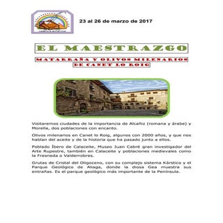 Viaje cultural al Maestrazgo