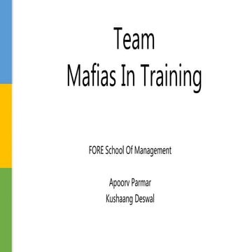 Mafias in training Team - Kudwi Dataset Analysis