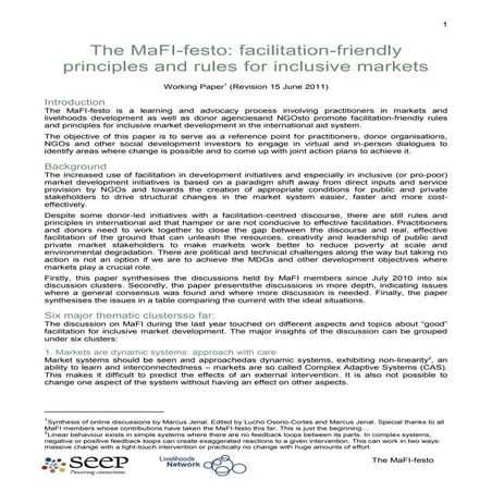 The MaFI-festo Working Paper, 15Jun2011