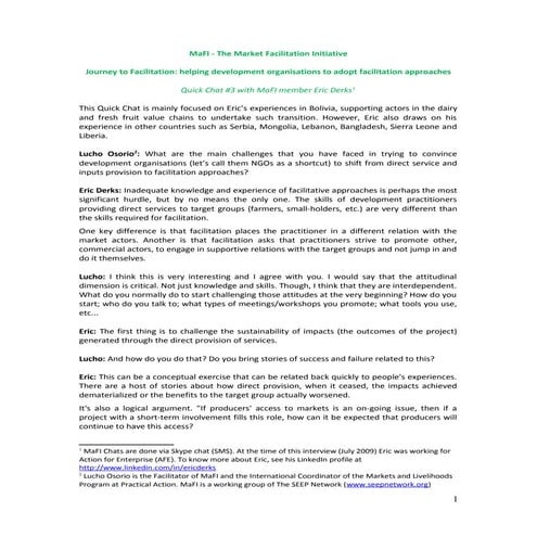 MaFI Quick Chat #3: Journey to Facilitation with Eric Derks