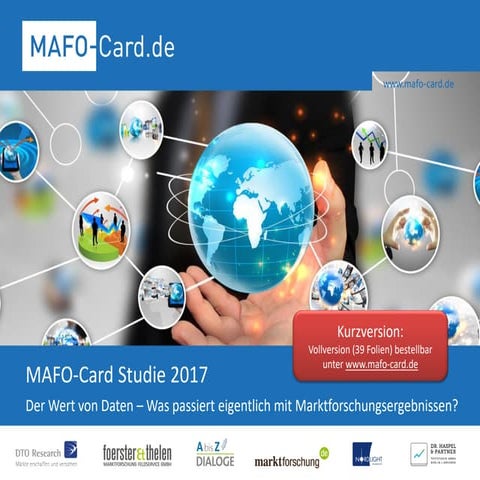 MAFO-Card Studie: Der Wert von Daten - Was passiert eigentlich mit Marktforschungsergebnissen?