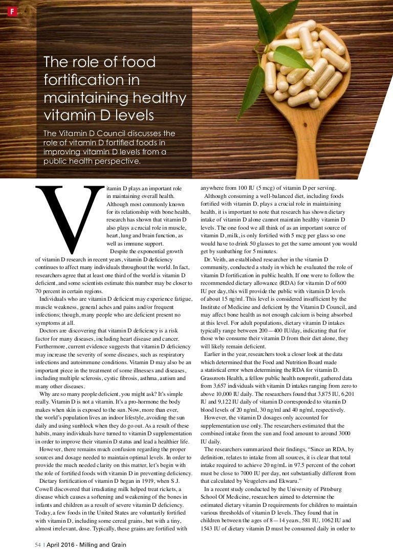 The role of food fortification in maintaining healthy vitamin D levels