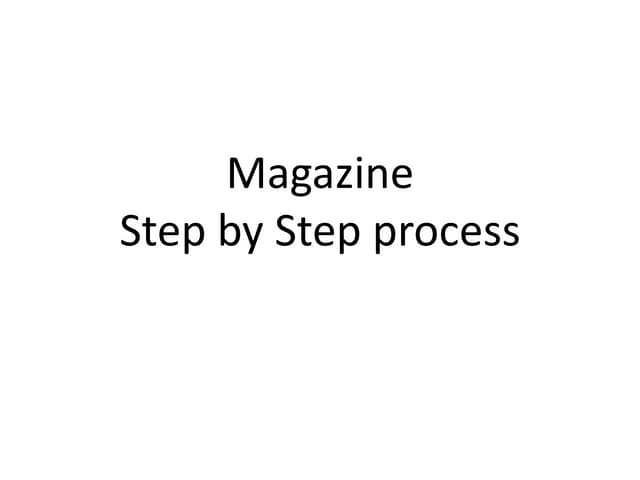 Magazine Construction - Ancilliary Task