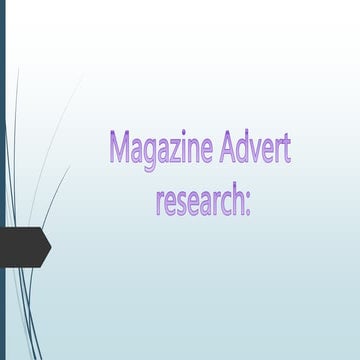 Magazine advert research