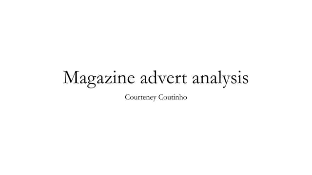 Magazine advert analysis