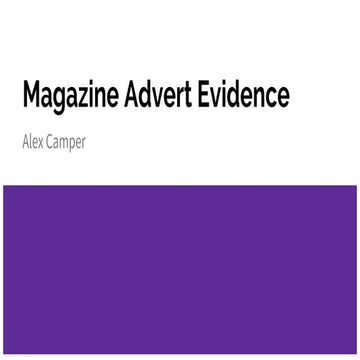 Magazine advert evidence