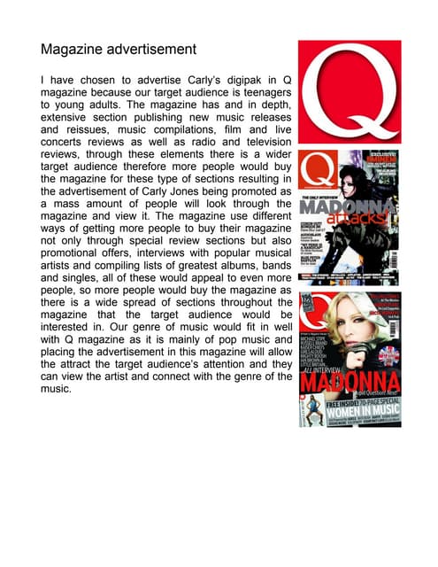 First draft of magazine advert | DOC