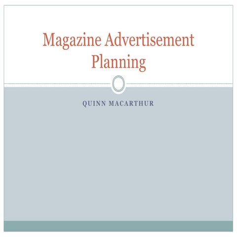 Magazine advertisement planning