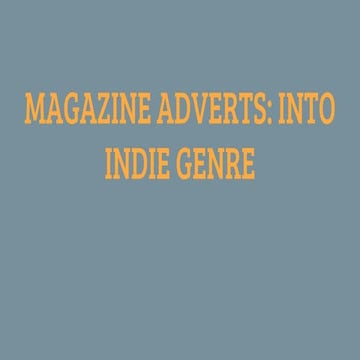 Magazine adverts  into indie genre (1)