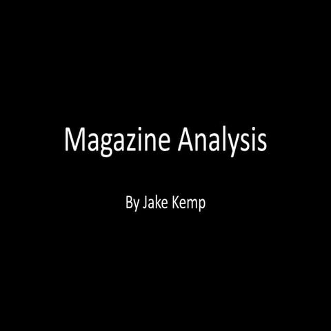 Magazine analysis
