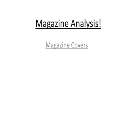Magazine Analysis