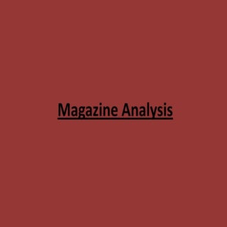 Magazine Analysis