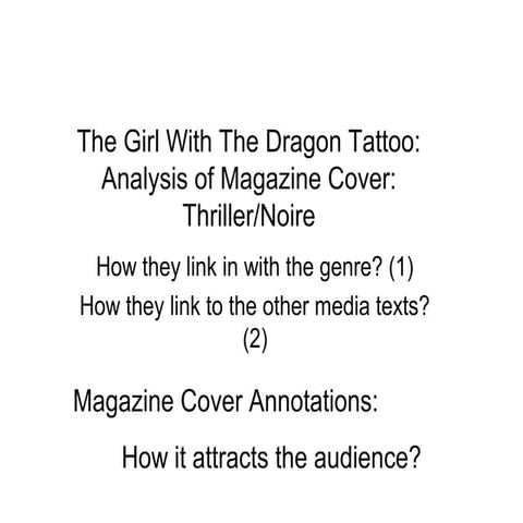 Magazine analysis girl with dragon tattoo