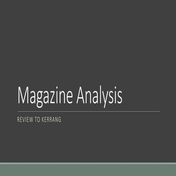 Magazine analysis kerrang