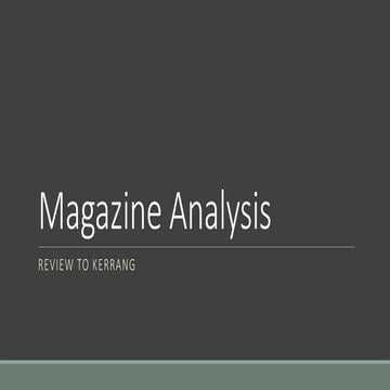 Magazine analysis kerrang