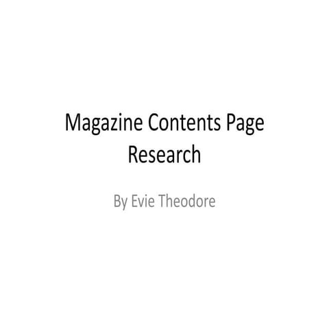 Magazine contents page research