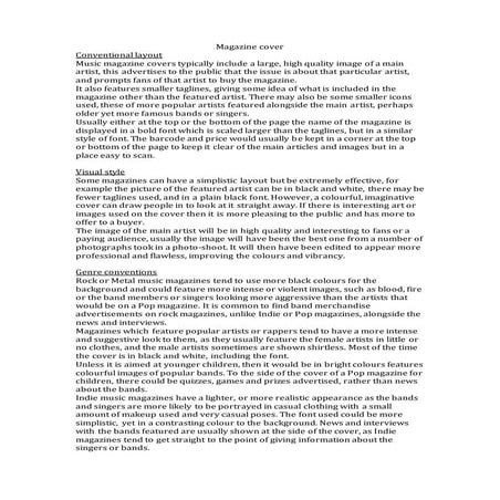 Magazine cover analysis