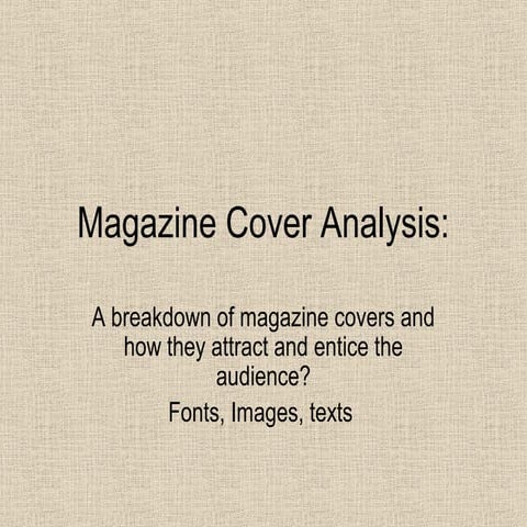 Magazine cover analysis