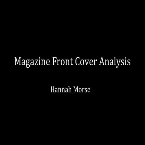 Magazine Cover Presntation