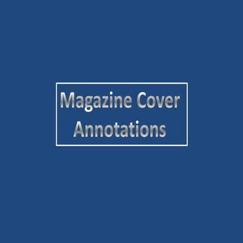 Magazine Cover Annotations