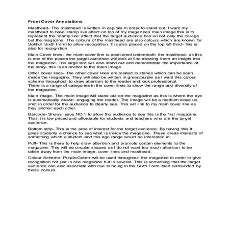 Magazine draft annotations