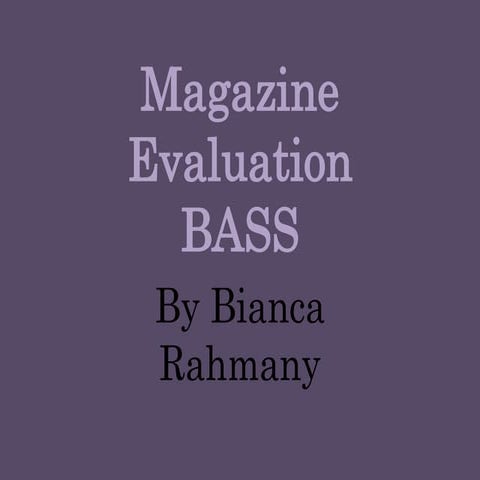 Magazine Evaluation Presentation | PPTX