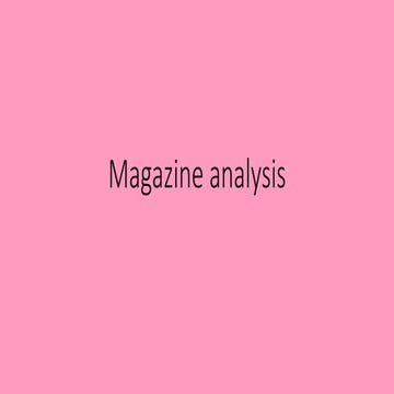 Magazine analysis